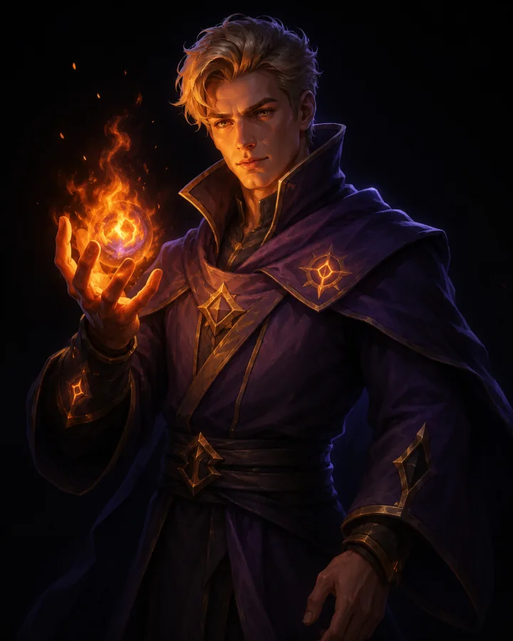 The Mage, wreathed in the realm's own fire
