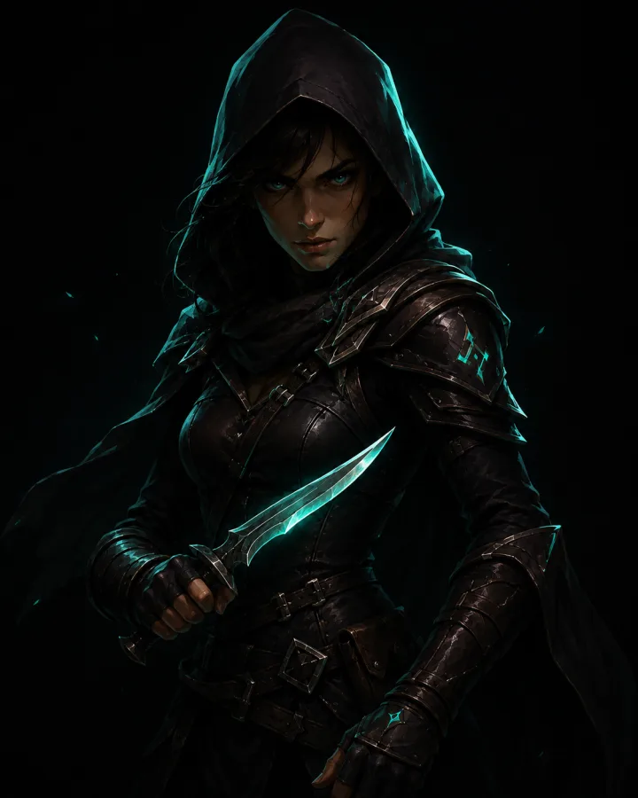 The Rogue, a blade half-melted into shadow
