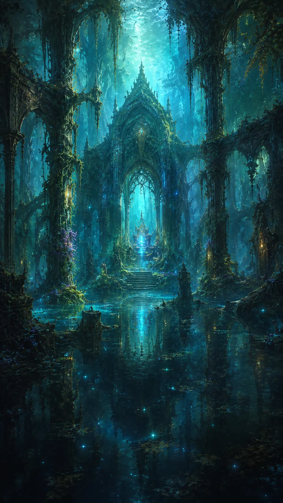 The Sunken Sanctum, a drowned elven temple-city